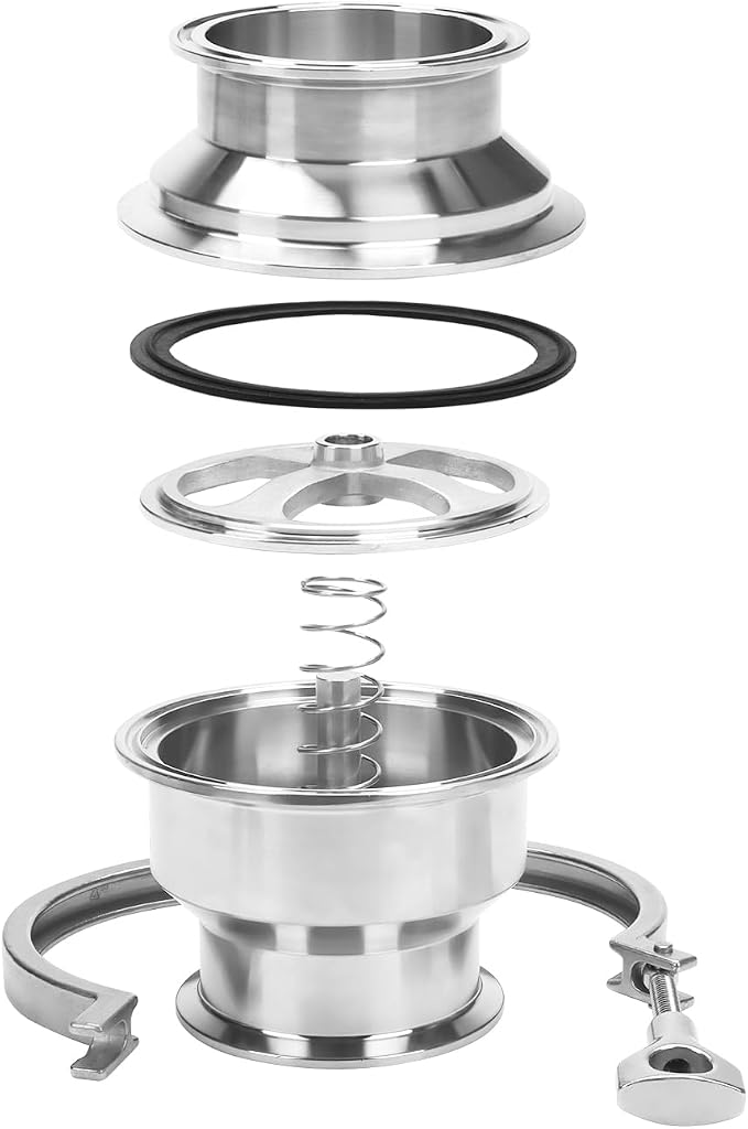 DERNORD Sanitary Check Valve - One Way Flow - 3" Tri Clamp Style, Stainless Steel 304, FKM Gasket