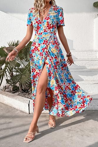 PRETTYGARDEN Women's Boho Floral Summer Maxi Dresses