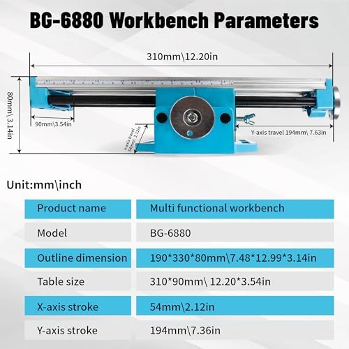 RATTMMOTOR XY Axis Slide Vise Multifunction BG-6880 Cross Worktable