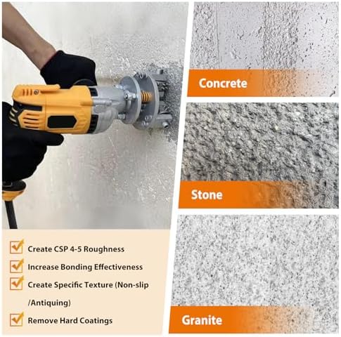 5 Inch Bush Hammer Tool, Coating Removal Stone Texturing, Concrete Surface Roughening Tool for Variable-Speed Angle Grinders&Polishers (Arbor: 5/8"-11 Threaded), with a M14 Thread Converter