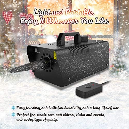 1byone 650W Snow Machine with Wired Remote Control