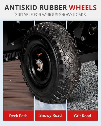 Outvita Snow Shovel with Wheels, 36" Wide 18" Long, Black & White