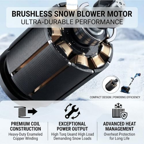 Cordless Electric Snow Shovel, Brushless, 11.8 in, 1 Battery