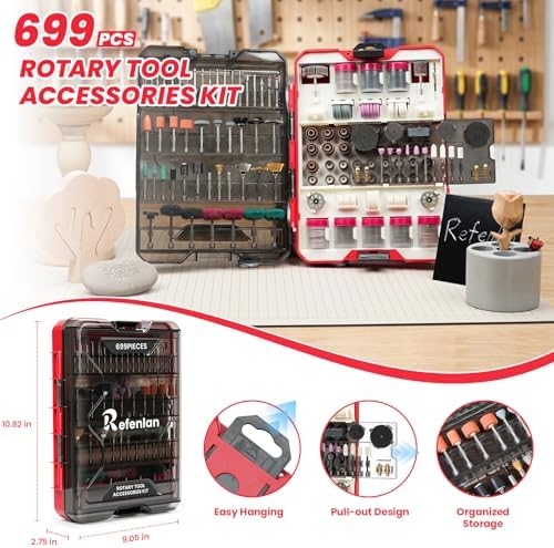 699PCS Rotary Tool Accessories Kit, 1/8" Universal Shank