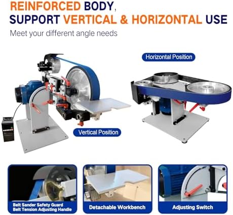 JLD 2 * 72-82Belt Grinder Sander, equipped with 2.2KW VFD, three sets of grinding heads, and 3 zirconia corundum sand belts (60 100 180) compatible with 2 * 72 sand belts