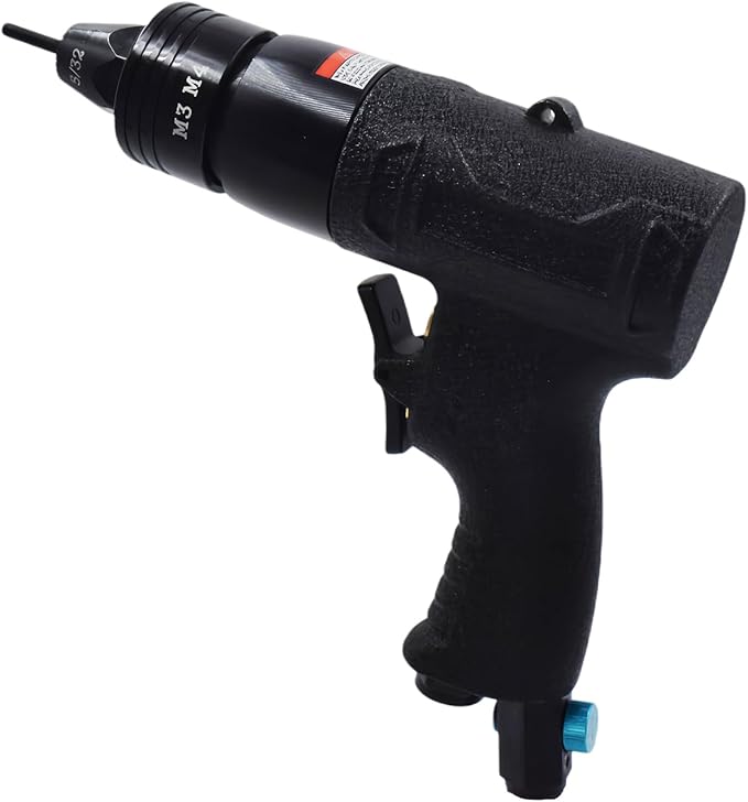 Pneumatic Rivet Nut Gun Air Rivet Nut Pull Setter Riveting Fastening Tool With 3/16 5/32 Riveting Mandrels Quick Change Locking Nozzle Bolts Adapter Drill For Air Rivet Nut Insert Installation Tool