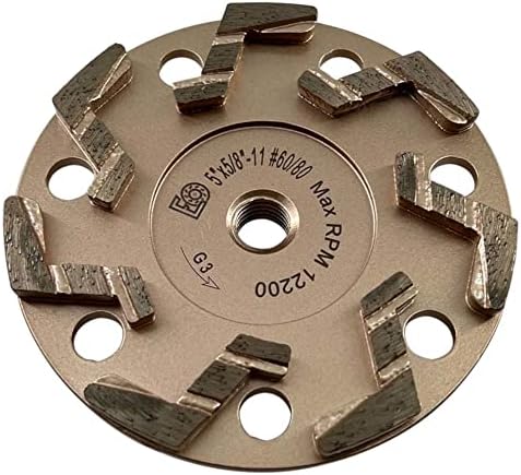 5" S Segment Grinding Wheels, #60/80 Grit, 5/8"-11 Threaded Arbor