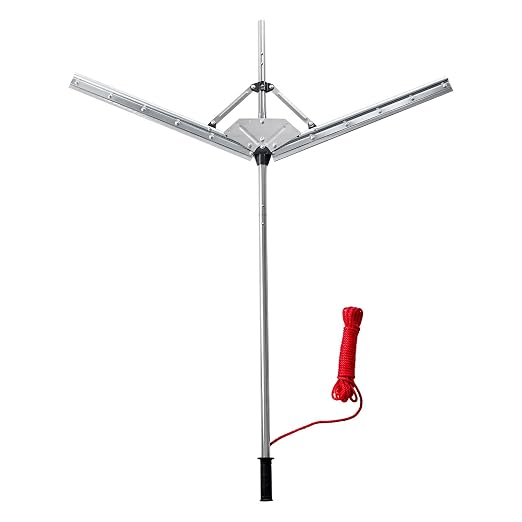 VEVOR Lake Weed Cutter, Pond Aquatic Plant Cutting Tool with 48 in Max. Cut Width, Sharp and Heavy-Duty Steel Blades, Pond Rake with 30 ft Throw Rope, for Cattail, Phragmites, Lilly Pads & Chara