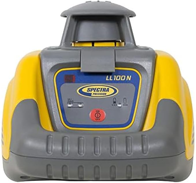 Spectra Precision LL100N-2 Laser Level Kit with HR320 Receiver and Clamp, 15' Grade Rod (Inches), Tripod, and System Case , Yellow