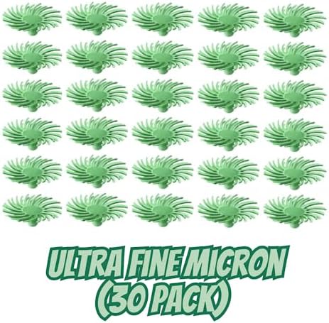 Dedeco Sunburst Radial Bristle Discs - 1/2” (12mm) Dia, Snap On, TC Bristles - Cleaning Buffer Polisher Rotary Tool Accessories, Ultra-Fine 1 Micron 14000 Grit, Light Green Aluminum Oxide - 30 Pack