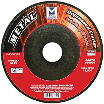 Mercer Industries Depressed Center Grinding Wheel, (25 Pack), 4-1/2" x 1/4" x 7/8"