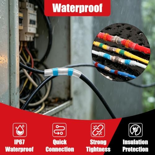 Heat Gun Kit with 460PCS Heat Shrink Solder Seal Wire Connectors, Waterproof Heat Shrink Wire Connectors, 26-10 AWG Heat Shrink Sleeve for Automotive, Marine, Wiring Repair