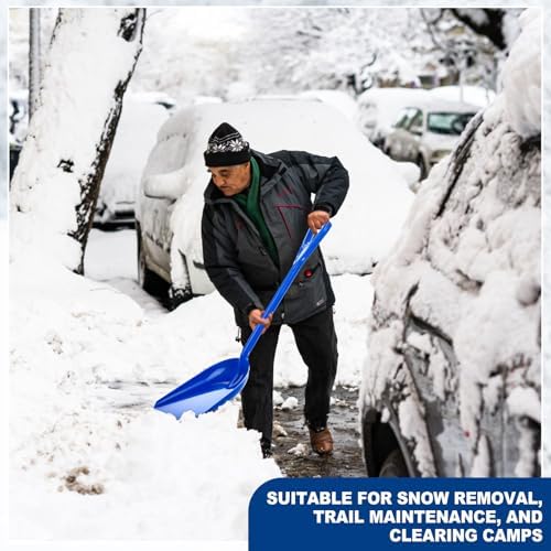 Frienda 6 Pcs Plastic Snow Shovel Large Scoop Shovel, Blue