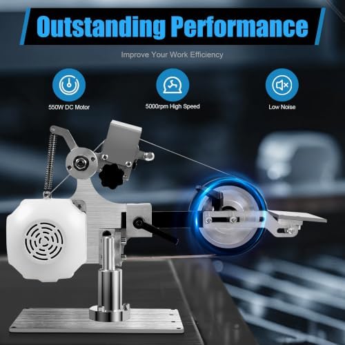 Abrasive Belt Machine, 30 x 1 in Belt Sander Polisher Sharpener Grinder w/DC Brushless Motor Stepless Speed Regulation Small Vertical and Horizontal Household Brushless Belt Machine