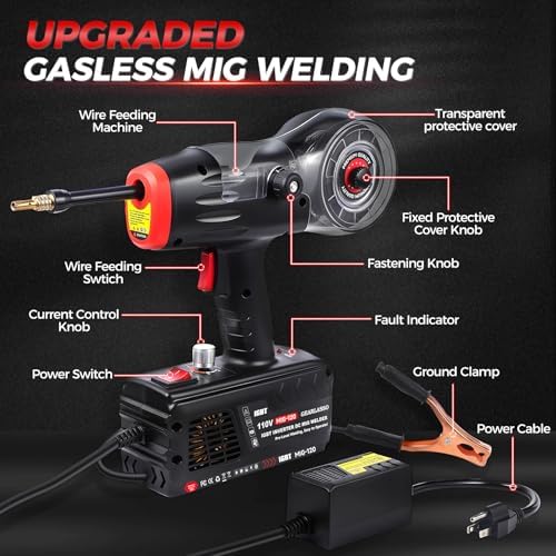 MIG Welder 110V Flux Core Gasless Portable Welding Machine IGBT