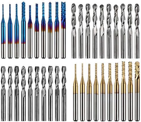 Genmitsu 40pcs End Mills CNC Router Bits, 1/8" Shank
