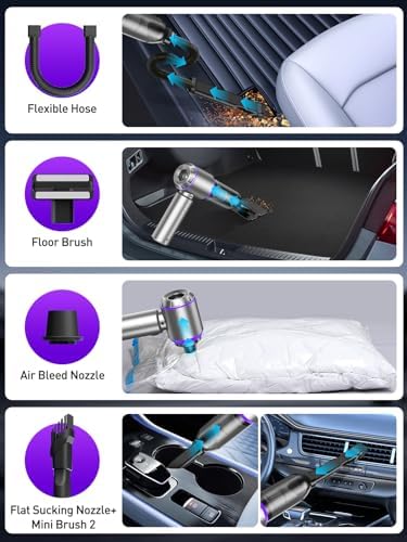Vacuum/Air Duster Super Power Mini Car Vacuum Cleaner 4-in-1 air Blower Gun