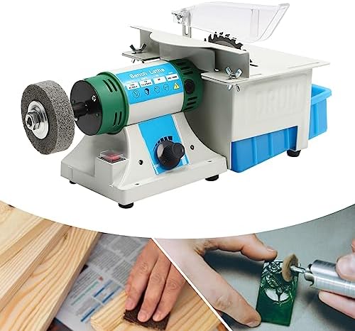 Polishing Machine, 750W Jewelry Buffer, Multi-Function Grinder Gem Cutting Machine, Jewelry Rock Polishing, Bench Buffer Home Bench Polisher for Grinding Polishing Drilling