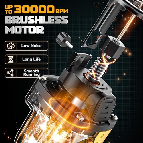 Ecarke Cordless Drywall Cut-Out Tool, Brushless Rotary Drywall Saw Compatible with DeWalt 20V Battery,6-Speed 30000 RPM Drywall Cutter for Sheetrock, Plywood & Wood (Tool Only)
