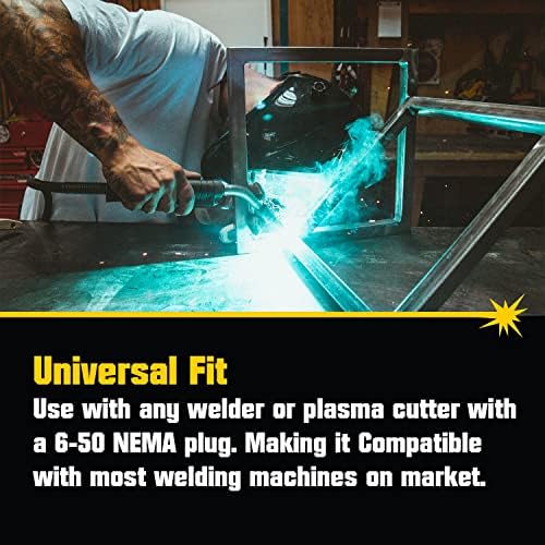 PrimeWeld Welder Extension Cord, SOOW Rated, 50 amp, 250v NEMA 6-50 Heavy Duty Welding Cable, 6 Gauge, (50ft)