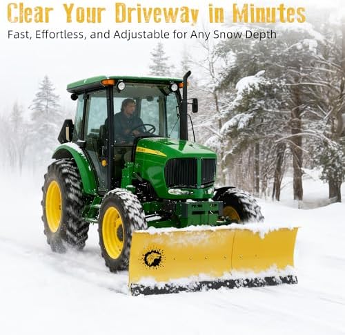 ATV/UTV Front Mount Land Leveler, 48"-60" Adjustable Steel Driveway Grader for Gravel&Dirt, Heavy Duty Yard Leveling Tool, Snow Plow Kit Compatible, 5-Position Angle, Winch Required (Sold Separately)