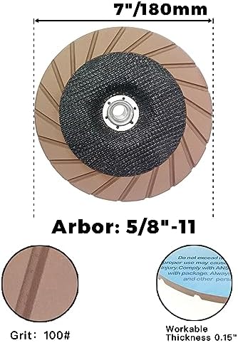 Concrete Grinding Cup Wheel 7" Ceramic Diamond Cup Wheel for Floor Grinding, Fits 5/8"-11 Arbor Angle Grinder,100# Medium