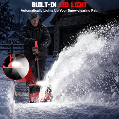 12-Inch Cordless Snow Shovel Compatible for Milwaukee 18V Battery