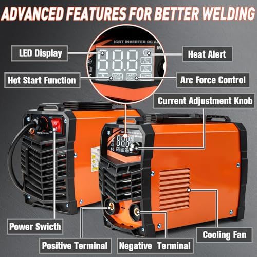 Dual Voltage Stick Welder 110V/220V,250Amp ARC Welder for 3/32"-1/8" Welding Rod,Portable IGBT Inverter Welding Machines for Home DIY Beginners Repair