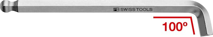 PB SWISS TOOLS Hex Key L-Wrench Set PB 2212.H-10 | 100% Swiss Made | 9-Piece Allen Wrench Set Sized 1.5-10 mm with Short 100° Key Part