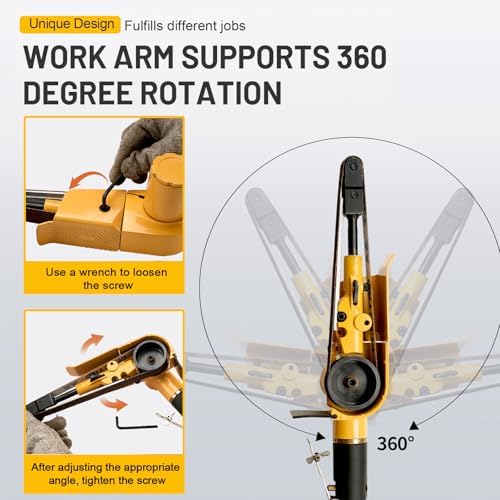 3/4" Pneumatic Air Belt Sander Set With 12 Mixed Grit Sanding Belt