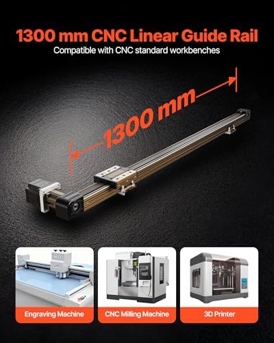 VEVOR Linear Guide Rail, Belt Drive, CNC Linear Motion Stage Actuator, with Nema34 Stepper Motor, 1300 mm Stroke Work Size, High Speed Motorized, for Engraving Machine, CNC Milling Machine, 3D Printer