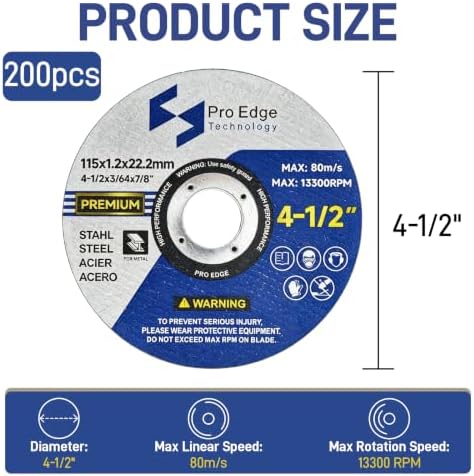 200 Pcs Premium Cut Off Wheels 4-1/2" for Angle Grinder