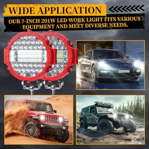 7 Inch Round LED Offroad Light Pods 201W Auxiliary Driving Work Fog Lights