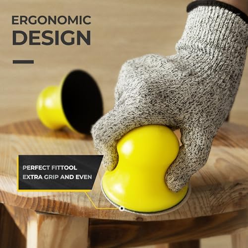 2 Pcs Sanding Blocks 3” Round Hook and Loop Sanding Block for Woodworking Furniture Restoration Automotive Body Arts Crafts Hand Sanding Block