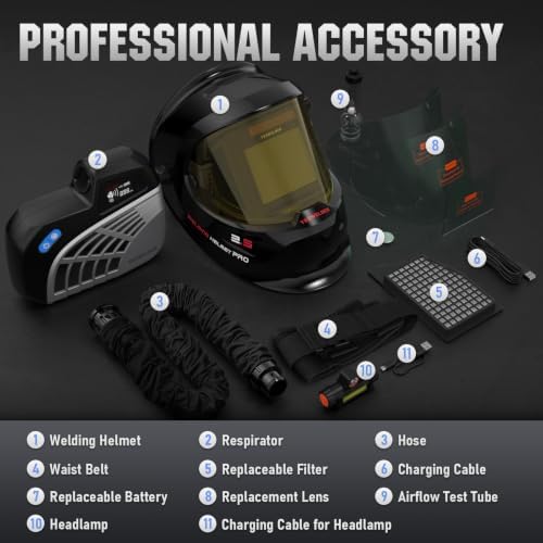 YESWELDER Powered Air Purifying Respirator Auto Darkening Welding Helmet LYG-Q800D Welder Hood
