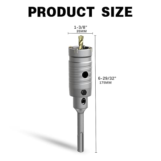 1-3/8" Concrete Hole Saw,35mm Masonry Hole Saw, with 110mm SDS Plus Shank Connecting Rod for Concrete Brick Cement Stone Wall Drilling Home Improvement