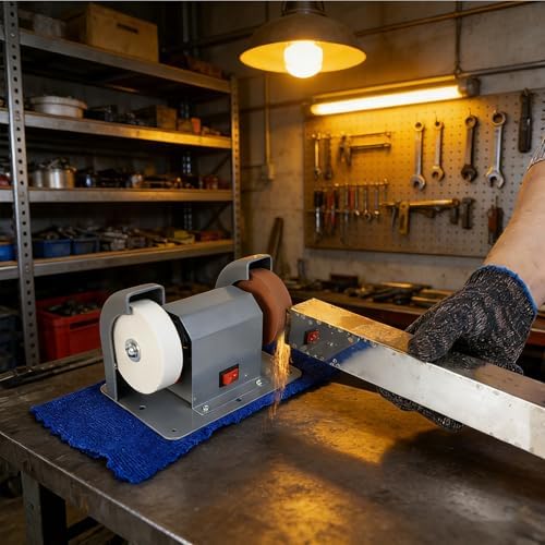 Electric Knife Sharpener Grinder 110V 2-in-1 Variable Speed Mini Bench