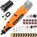 HARDELL 12V Cordless Rotary Tool Kit 6-Speed 10000-25000RPM 43 Pcs Orange