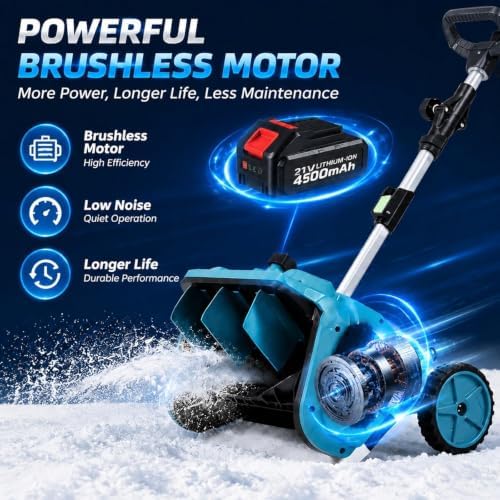 Upgrade Electric Snow Removal Machine, Hand Push Snow Sweeper