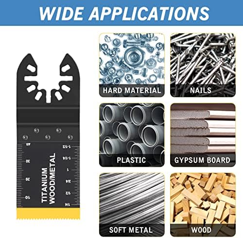 AIFICUT 100pcs Oscillating Saw Blades Universal Wood Multitool Blades Quick Release Oscillating Tool Blades Kits Fit Porter Cable Black & Decker Rockwell Ridgid Ryobi Milwaukee Chicago Craftsman