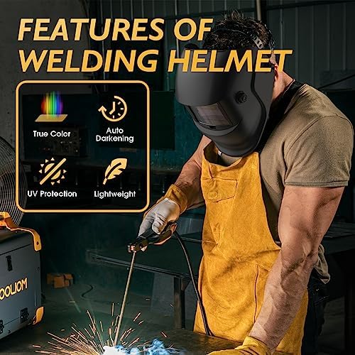 TOOLIOM Auto Darkening Welding Helmet with 1/1/1/1 True Color