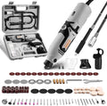 Rotary Tool Kit:DEKOPRO 1.4-Amp Power Hand Rotary Tools with 6 Variable Speed, 127pcs Accessories, 8000~35000RPM Electric Grinder Drill Machine Set with Flex Shaft for Carving, Cutting, Sanding Gray