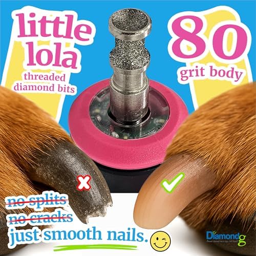 Diamondg Dog Nail Grinder Bits - Diamond-Coated, 80 Grit Body, 1Pack, Small