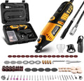 DEKOPRO Rotary Tool Kit, 1.5-Amp Corded Power Rotary Tools with 42" Flex Shaft, 6 Variable Speed, 8,000-35,000 RPM, 129 Pcs Accessories Kit for Cutting, Sanding, Grinding, Carving & DIY Projects