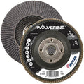 Weiler 31353 Wolverine 4-1/2" x 5/8"-11 UNC NUT Abrasive Flap Disc, 120 Grit Zirconia Alumina, Bevel Type 29, Phenolic Backing, Standard Density (Pack of 10)