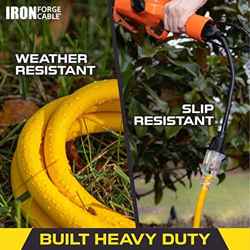 Iron Forge Cable 10 Gauge Extension Cord Heavy Duty, 3 Ft - Yellow SJTW