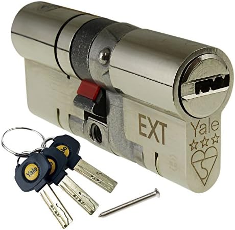 Yale P-YS3-4550N Anti-Snap 3 Star Euro Double Cylinder, High Security, 45:50 (95mm), Nickel Finish