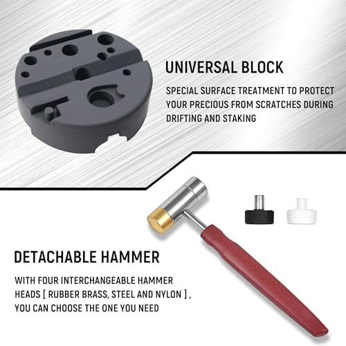 48Pcs Roll Pin Punch Set with Hammer and Bench Block