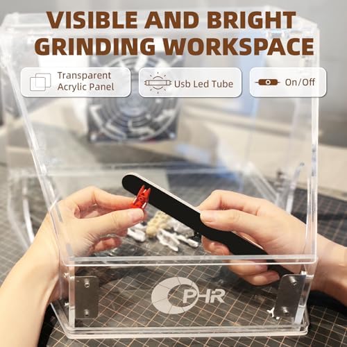 OPHIR Acrylic Polishing Dust Box with LED Light & 20W Fan