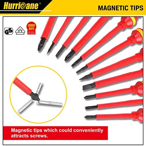 HURRICANE 1000V Insulated Electrician Screwdriver Set with 3 Piece Pliers Set